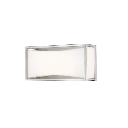Z-Lite Baden 1 Light Vanity, Brushed Nickel & Frosted White 1933-8BN-LED